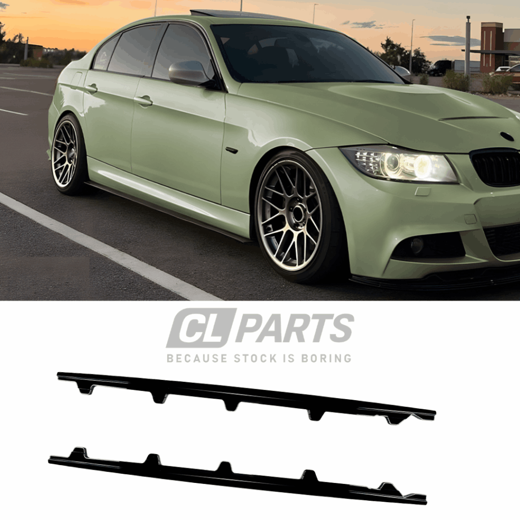 BMW E90 E91 M-perfomance look helmojen levikkeet kiiltävä musta