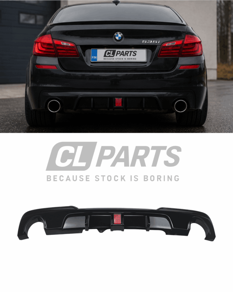 BMW F10 F11 Jarruvalollinen M-performance look takadiffuusori kiiltävän musta