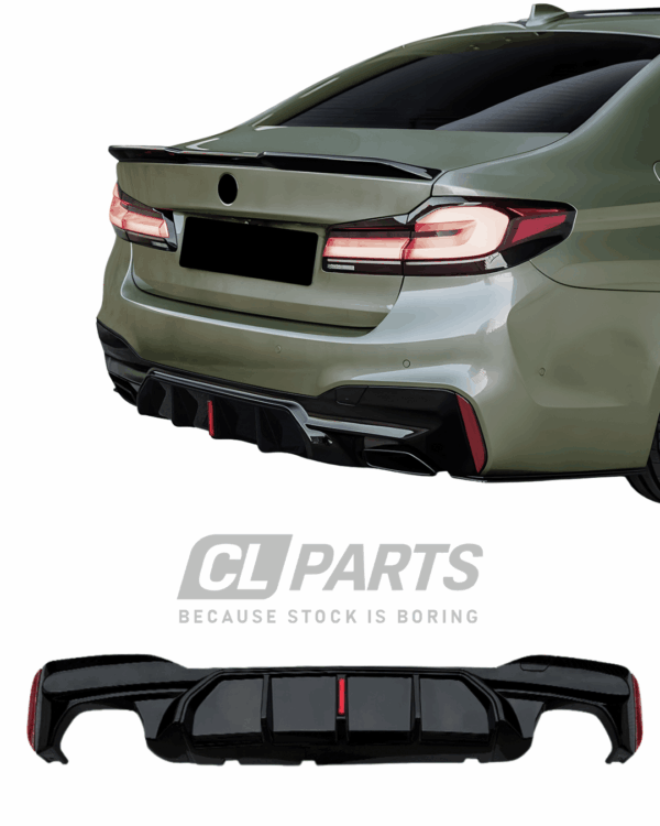 BMW G30 G31 16-23 M5-look diffuusori jarruvalolla Kiiltävän musta