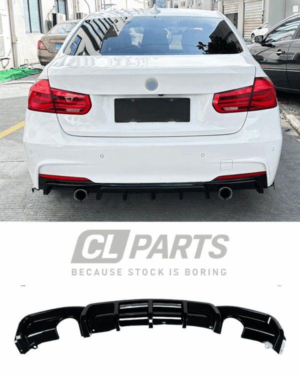 BMW F30 F31 M-Sport takadiffuusori kiiltävän musta