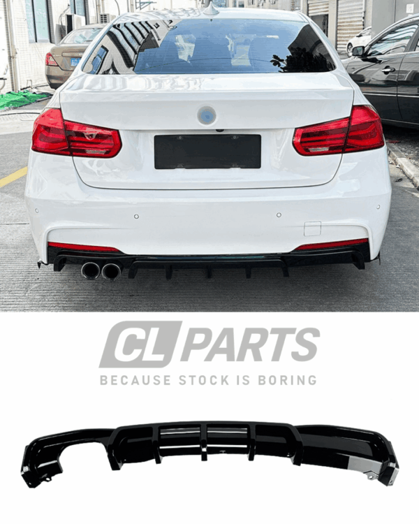 BMW F30 F31 M-Sport takadiffuusori kiiltävän musta