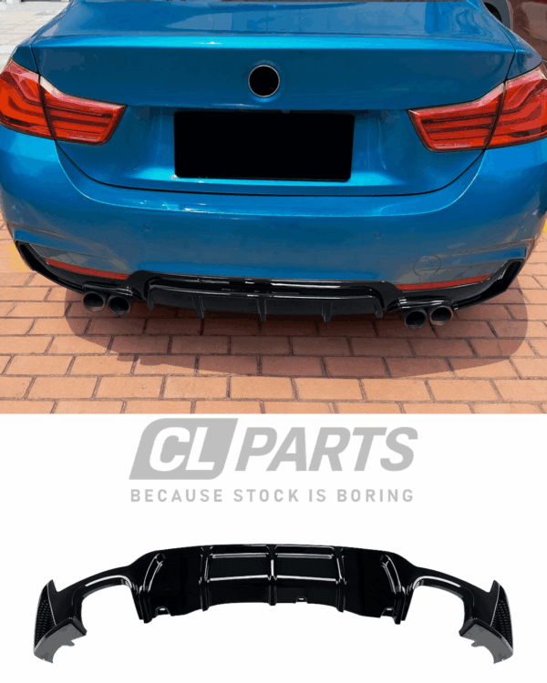 BMW F32 F33 F36 M-Performance takadiffuusori kiiltävän musta