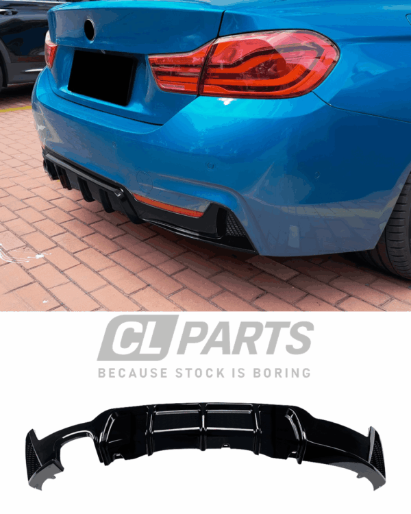 BMW F32 F33 F36 M-Performance takadiffuusori kiiltävän musta