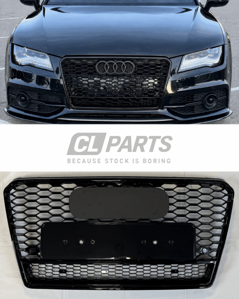 Audi A7 S7 C7 Pre-Facelift 10-14 kiiltävän musta RS7-look maski