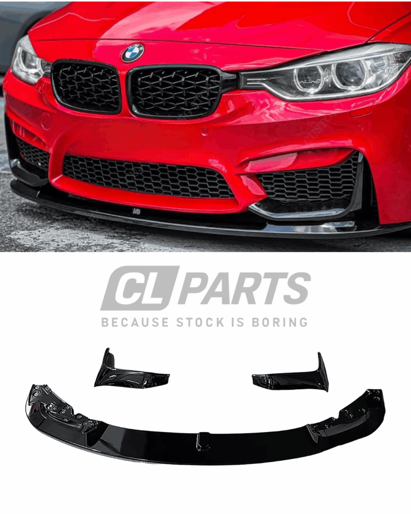 BMW F30 F31 M3-look etupuskurin lippa kiiltävän musta