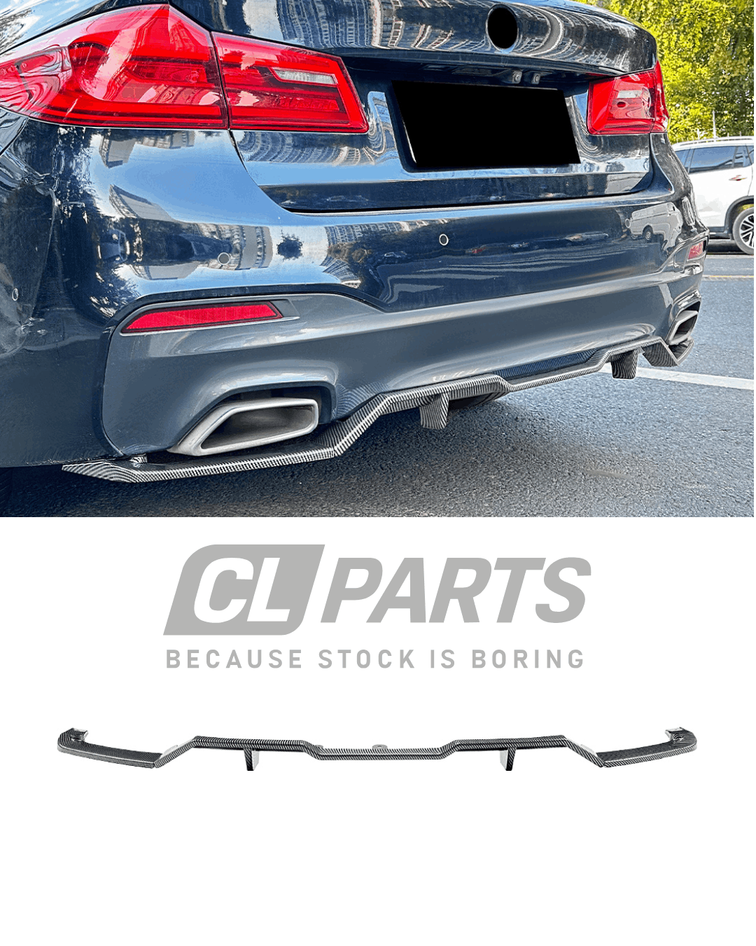 BMW G30 G31 PRE-LCI M-sport takapuskurin diffuusori carbon look