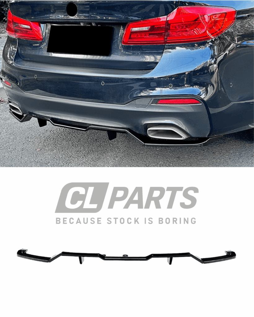BMW G30 G31 PRE-LCI M-sport takapuskurin diffuusori/lippa kiiltävän musta