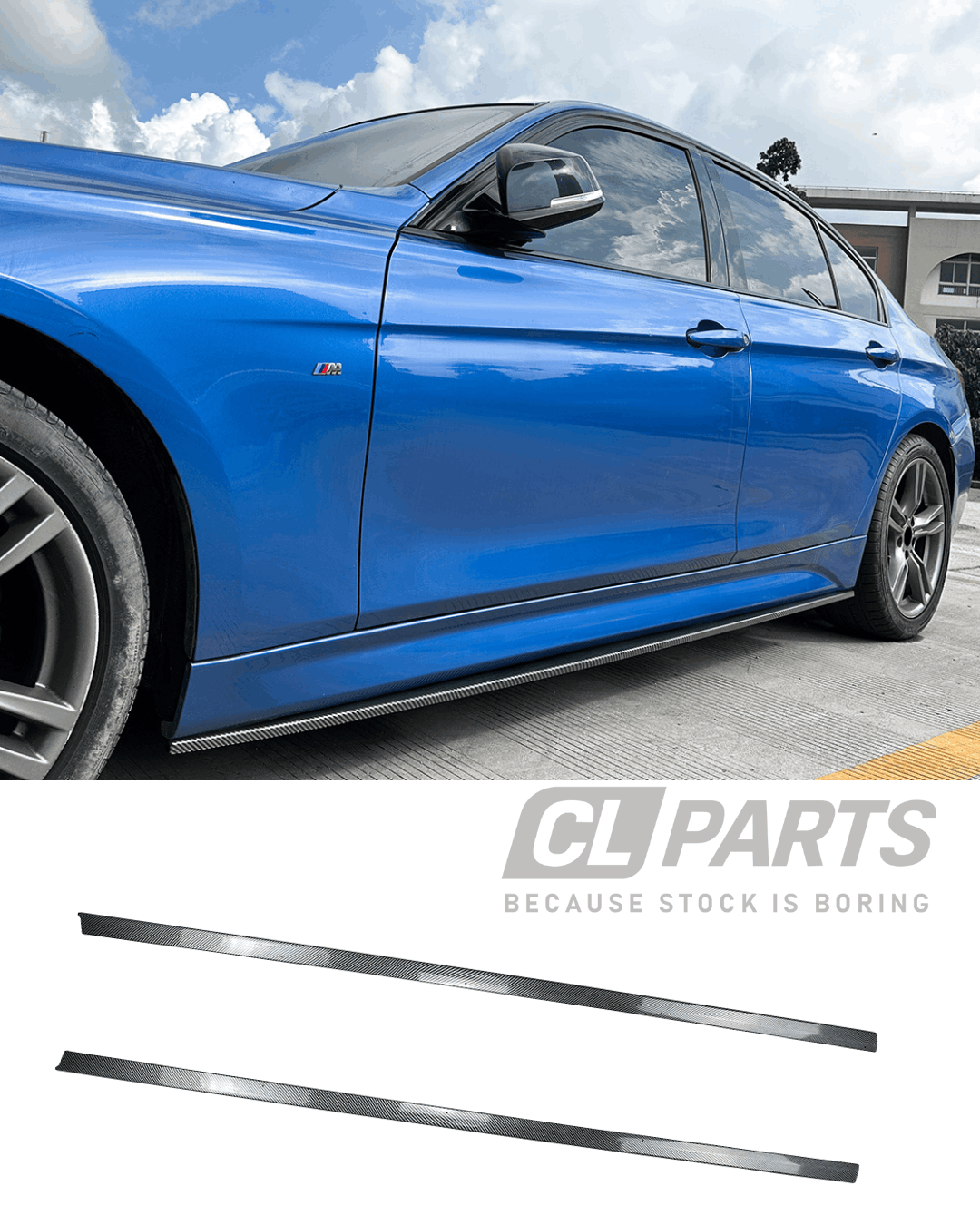 BMW F30 F31, 11-19 M-Sport helmojen levikkeet/lisäosat carbon look