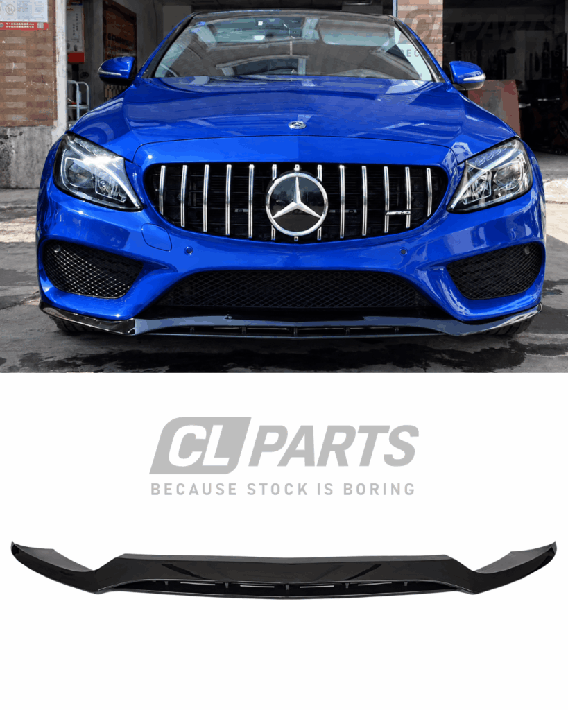 MB W205 kiiltävän musta etulippa AMG/AMG-line puskuriin